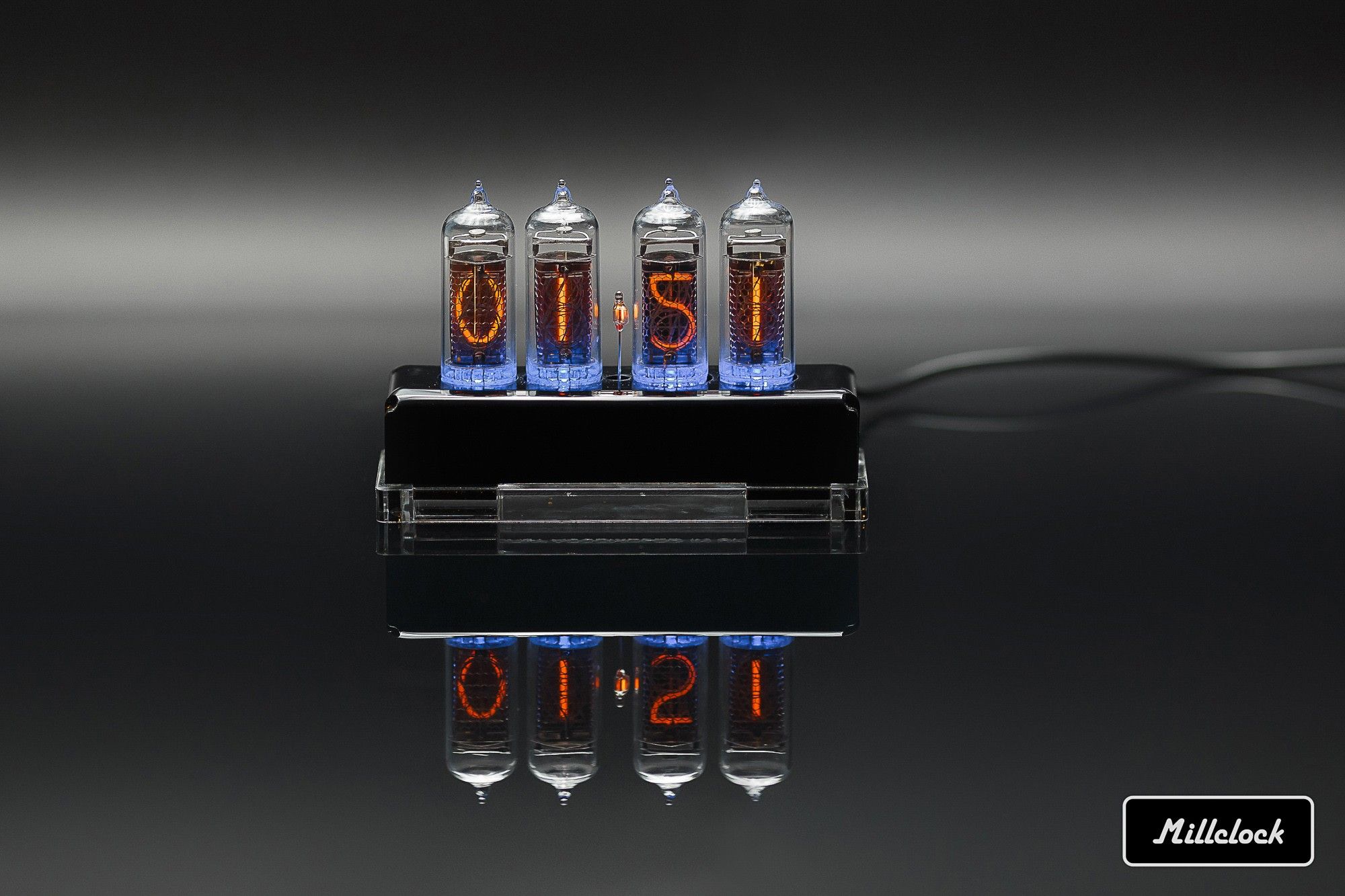 Nixie Tube Clock on 4 IN-14 Tubes || Assembled Aluminium Classic Case Black  Colour 4 tubes – buy from e-shop Millclock: price, reviews, photos, specs