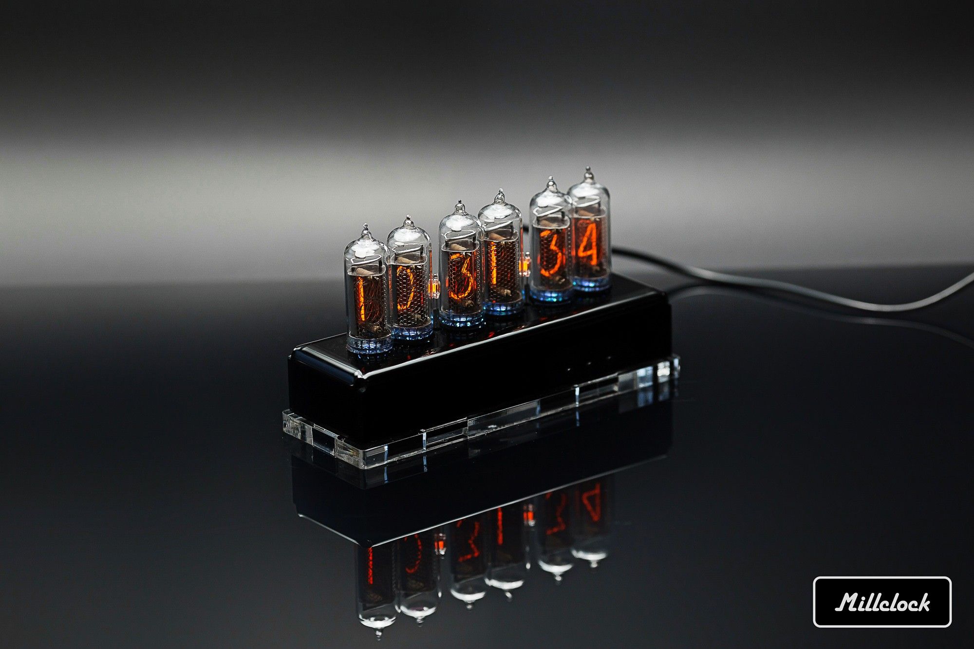 in-14 nixie tube clock assembled black acrylic enclosure adapter 6-tubes –  buy from e-shop Millclock: price, reviews, photos, specs