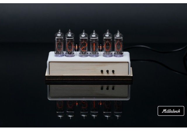IN-14 Nixie Rohruhr montierte Holzgehäuse und Adapter 6-Röhren von Millclock Uhren - IN-14 Nixie Rohruhr montierte Holzgehäuse und Adapter 6-Röhren von Millclock