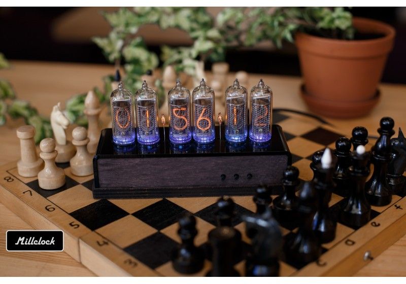 in-14 nixie tube clock assembled wood enclosure and adapter 6-tubes by  millclock – buy from e-shop Millclock: price, reviews, photos, specs