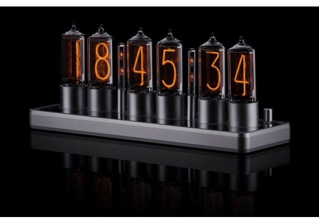 ZIN18 New Nixie Tube Clock Silver Aluminium Rounded Case with transparent  glass cover