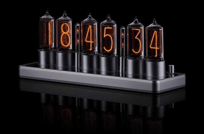 ZIN18 New Nixie Tube Clock Silver Aluminium Rounded Case with transparent  glass cover