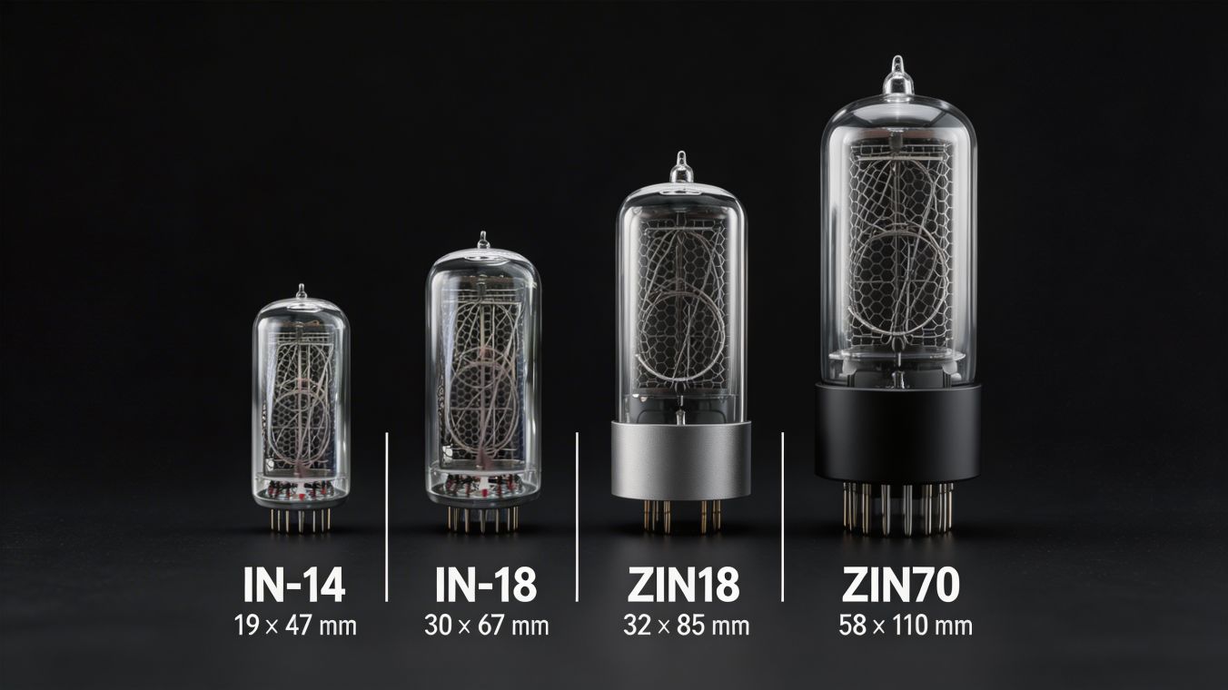 IN-14, IN-18, ZIN18 and ZIN70 Compared | Nixie Tube Guide