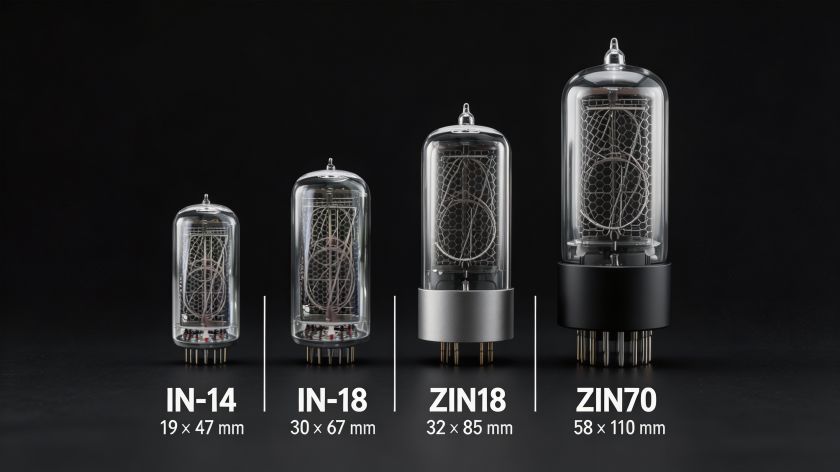 IN-14, IN-18, ZIN18 and ZIN70 Compared | Nixie Tube Guide