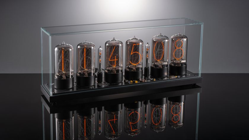 ZIN70 Nixie Tube Clock – Black Case & Ultra-Clear Glass Dome | Millclock