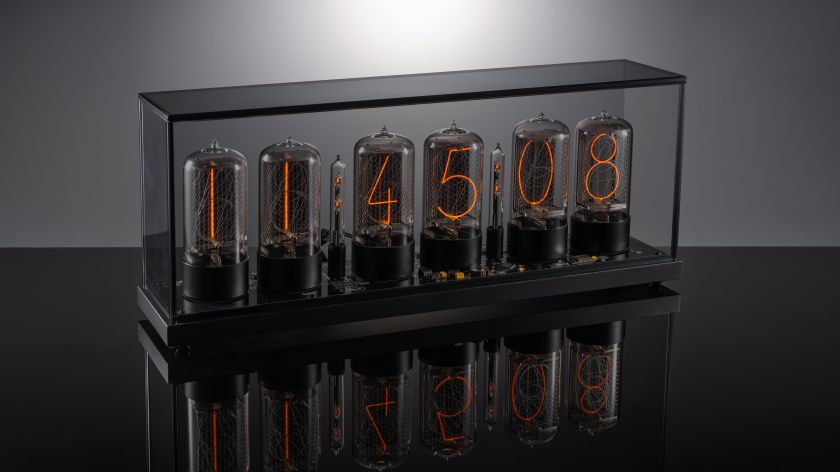 ZIN70 Nixie Tube Clock — Smoked Glass Dome & Black Aluminium Case | Millclock