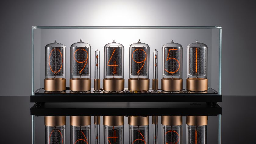 ZIN70 Nixie Tube Clock – Black & Gold Edition with Ultra-Clear Glass Dome | Millclock