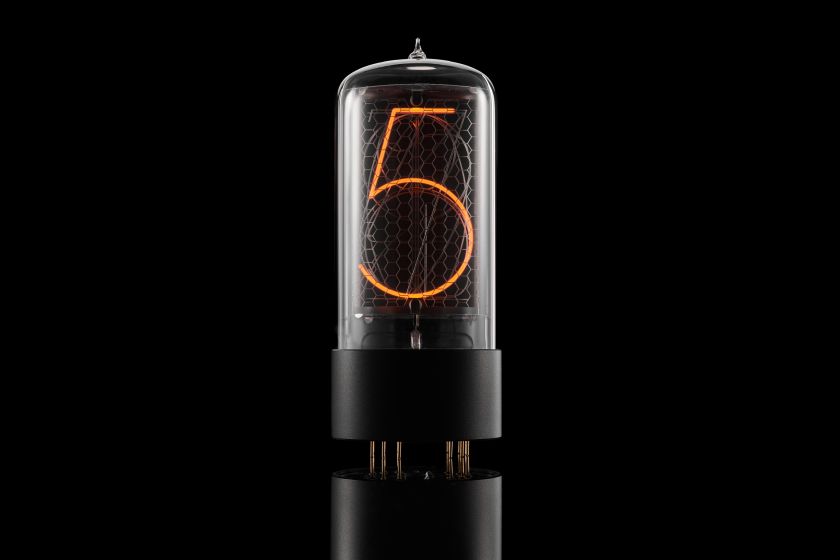 ZIN70 Nixie Tube with Black Aluminium Base – Z568M Round Pinout