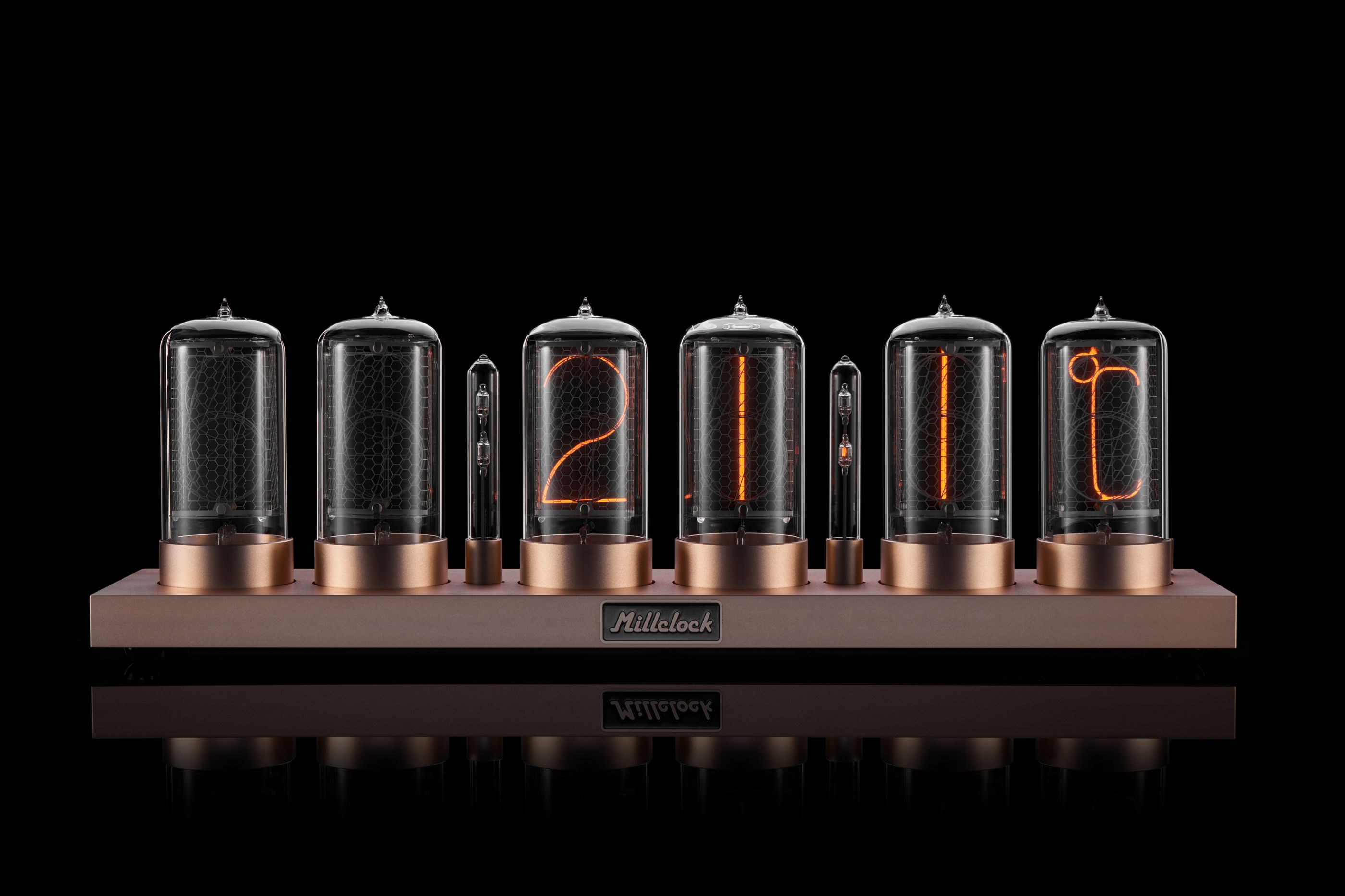 ZIN-70 Gold Classic — Handcrafted Nixie Clock in Elegant Gold Aluminum