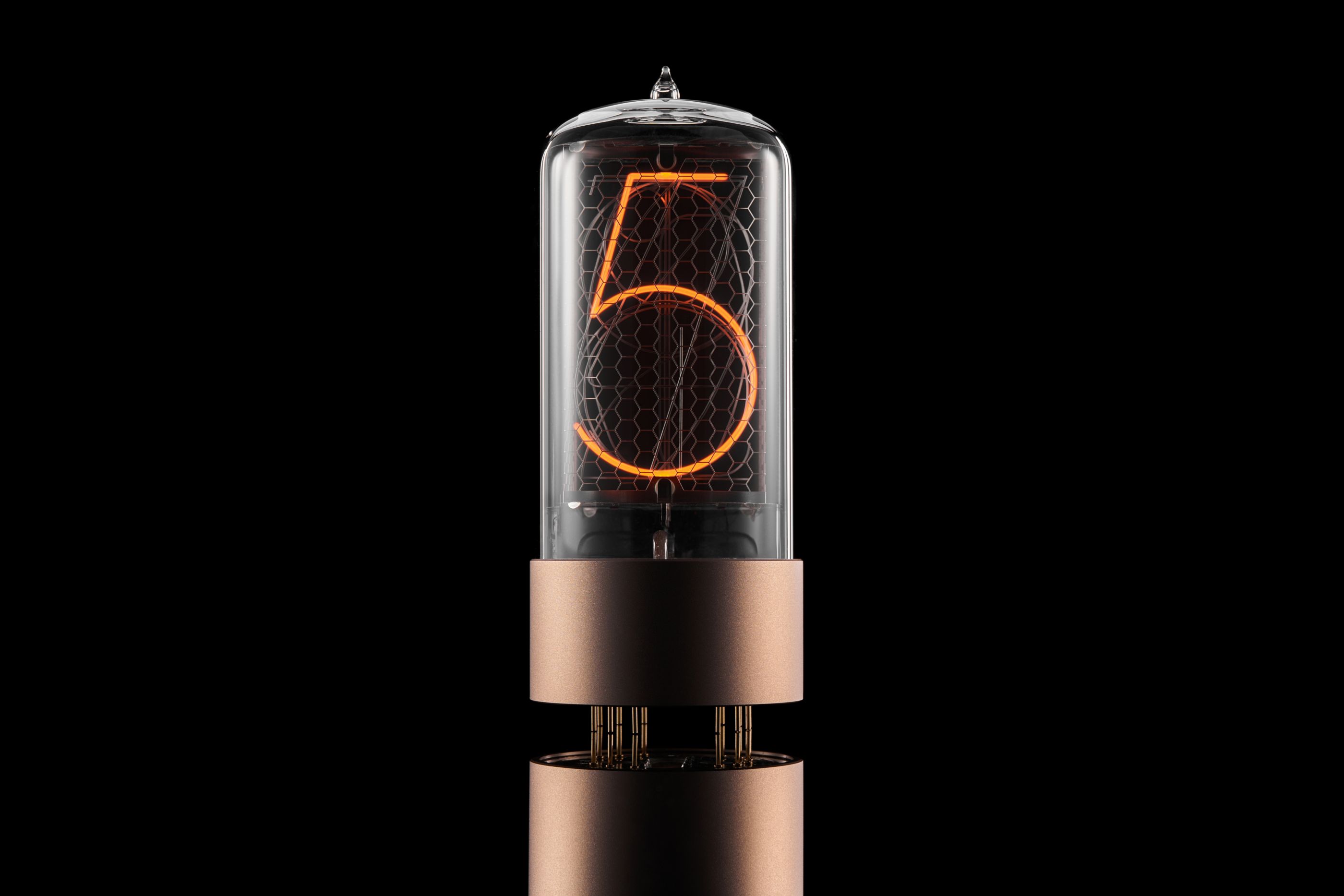ZIN70 Nixie Tube — Gold Aluminium Base, Z568M Round Pinout