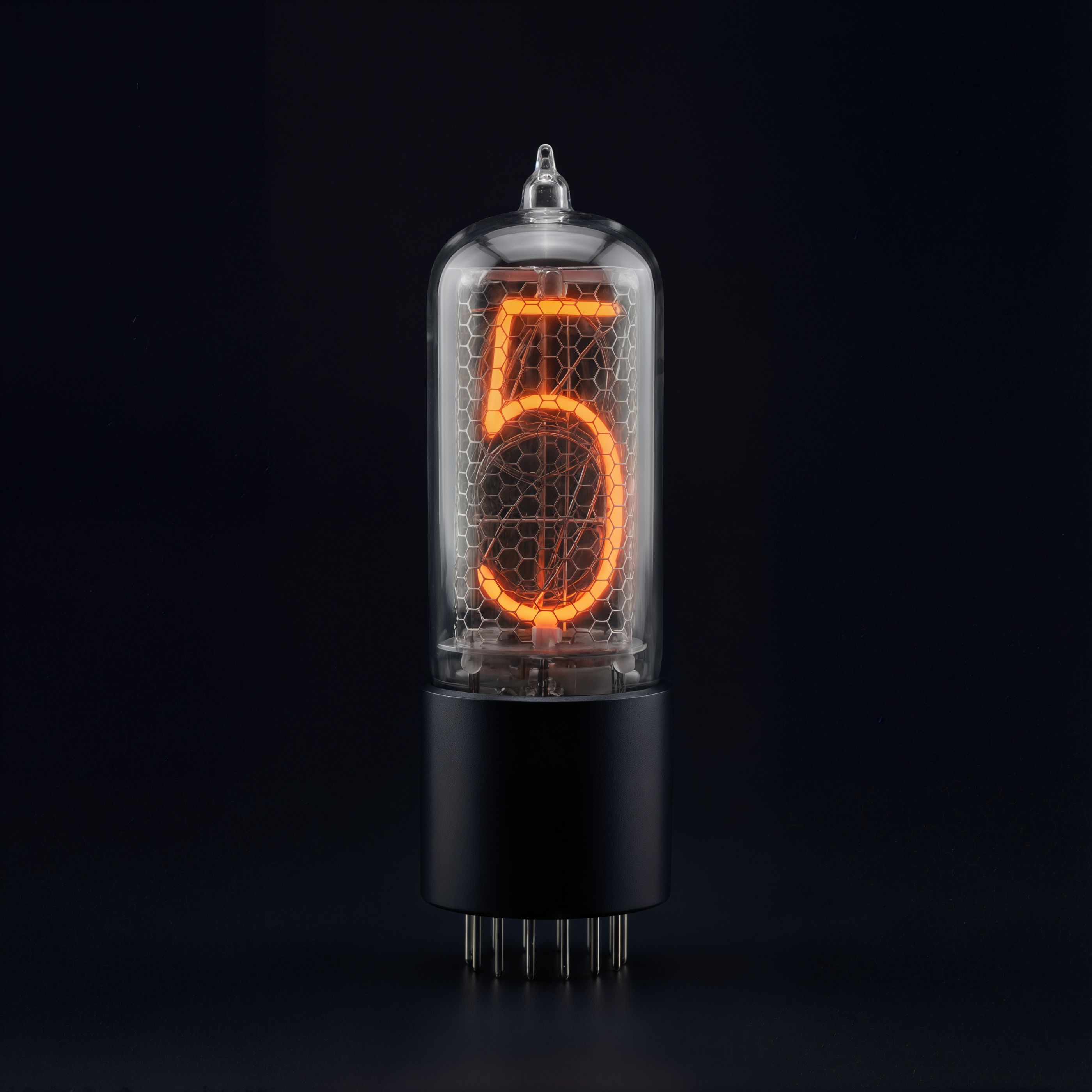 ZIN18 Nixie Tube with Black Base | Millclock