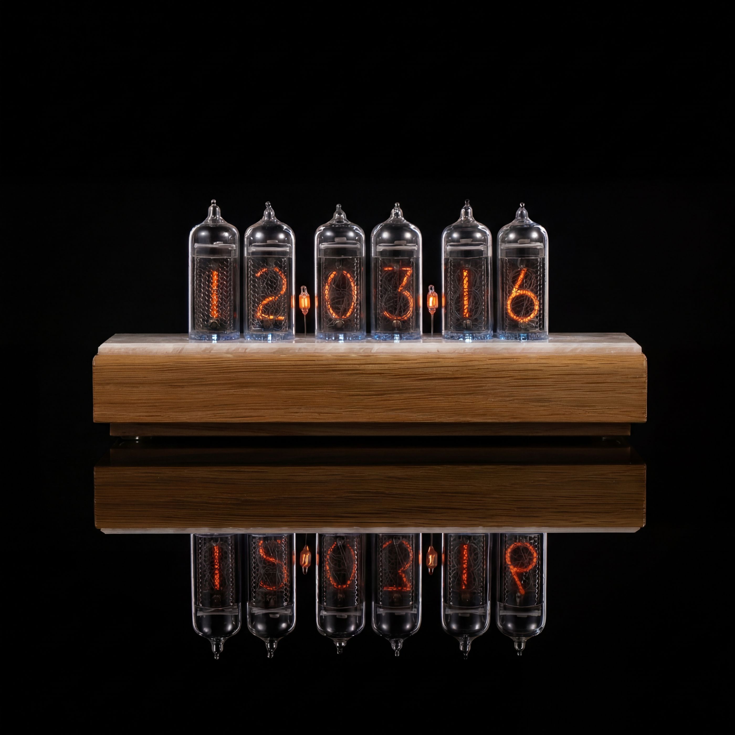 IN-14 Nixie Tube Clock – Light Ash & Stone Case | Millclock