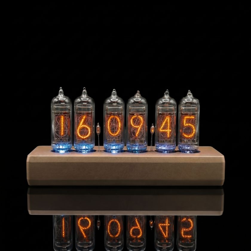 IN-14 Nixie Tube Clock – Tyrant Gold Aluminium Case with 6 Vintage Tubes | Millclock