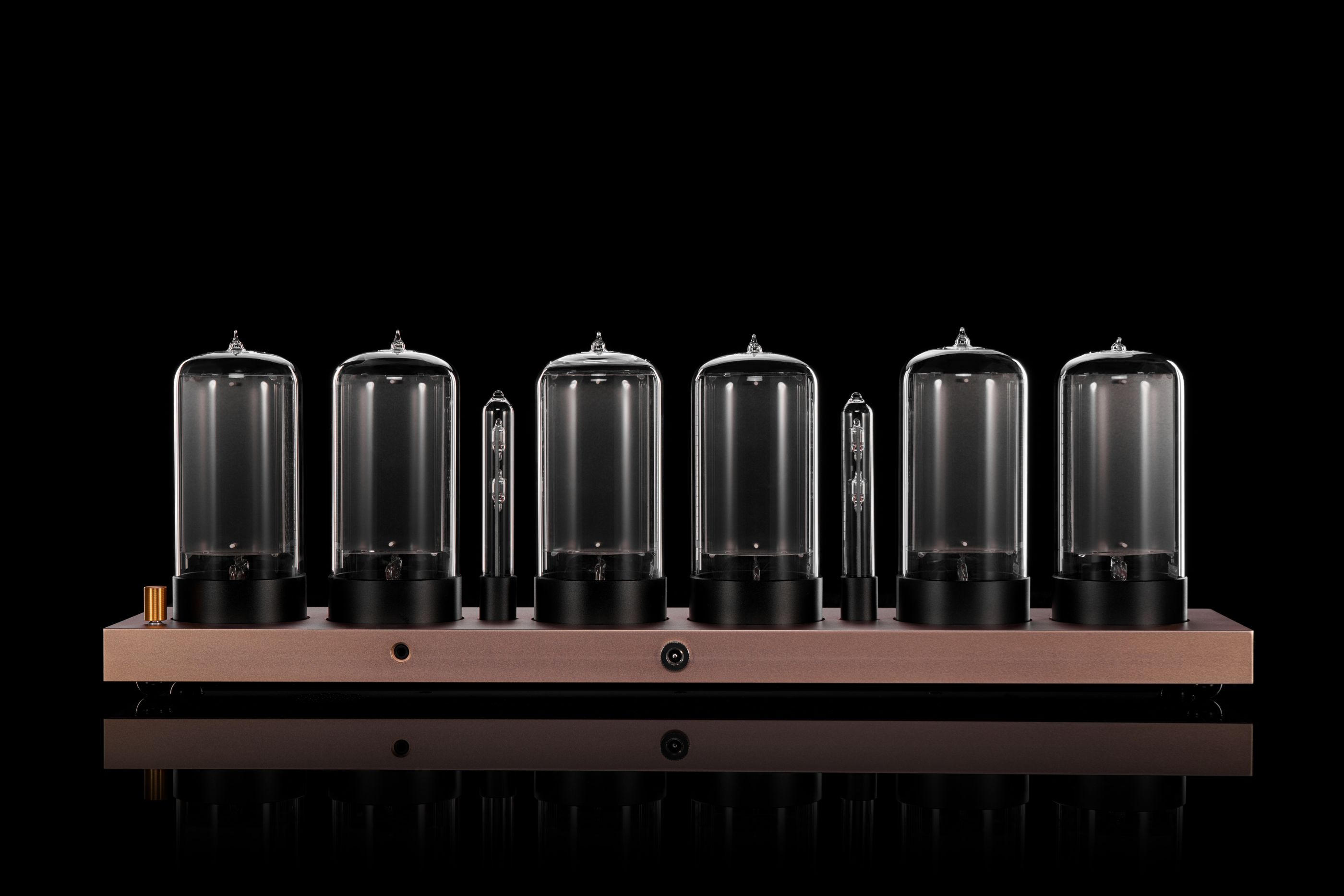 ZIN70 Nixie Tube Clock – Gold Case with Black Bases | Millclock